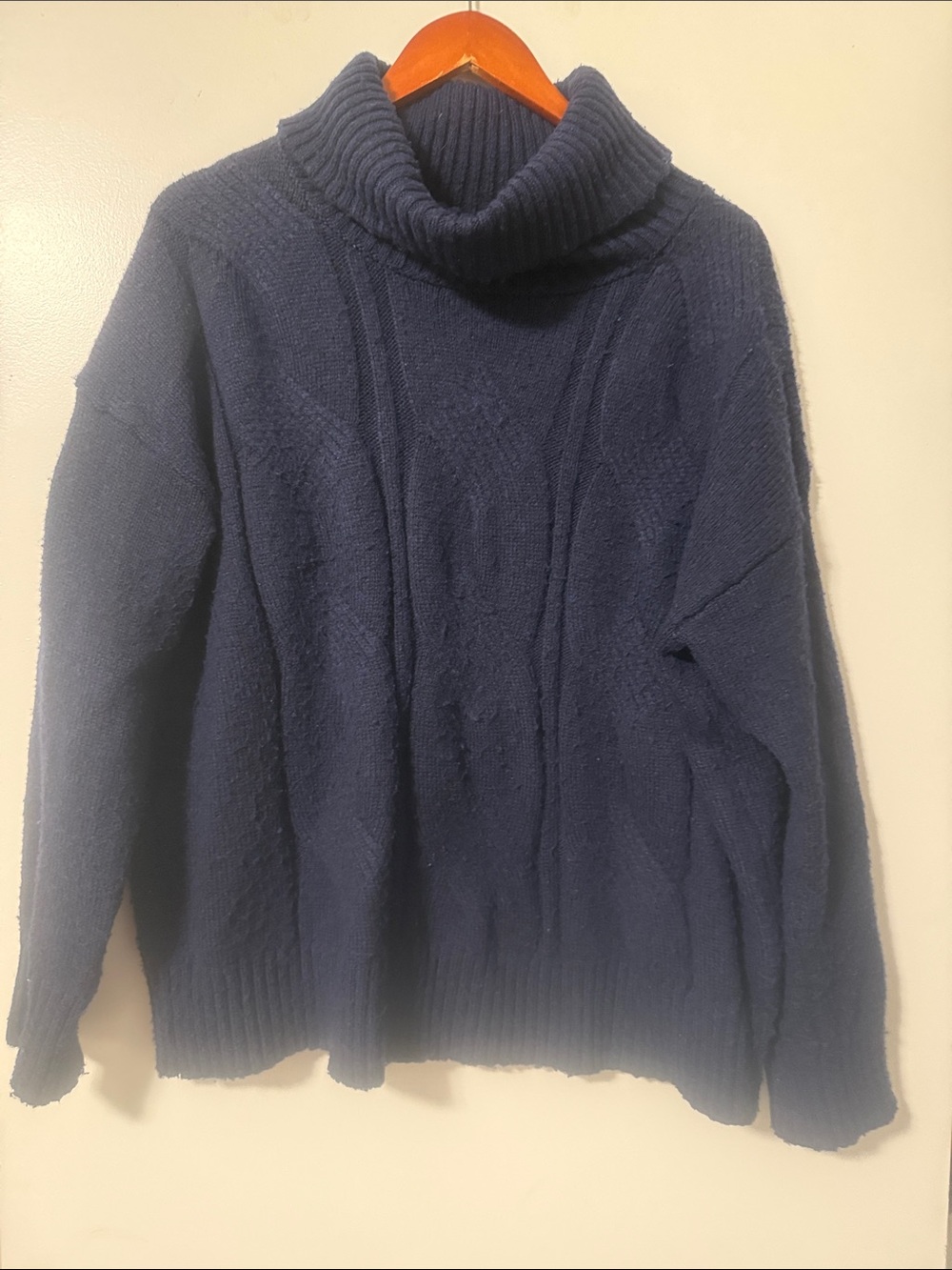 JohnPaulRichard Navy Cable Turtleneck Sweater
